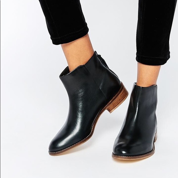 dune black leather ankle boots